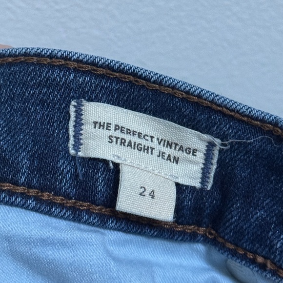 MADEWELL THE PERFECT VINTAGE STRAIGHT JEAN Size 24 Dark Wash Denim Oversized - Picture 9 of 9